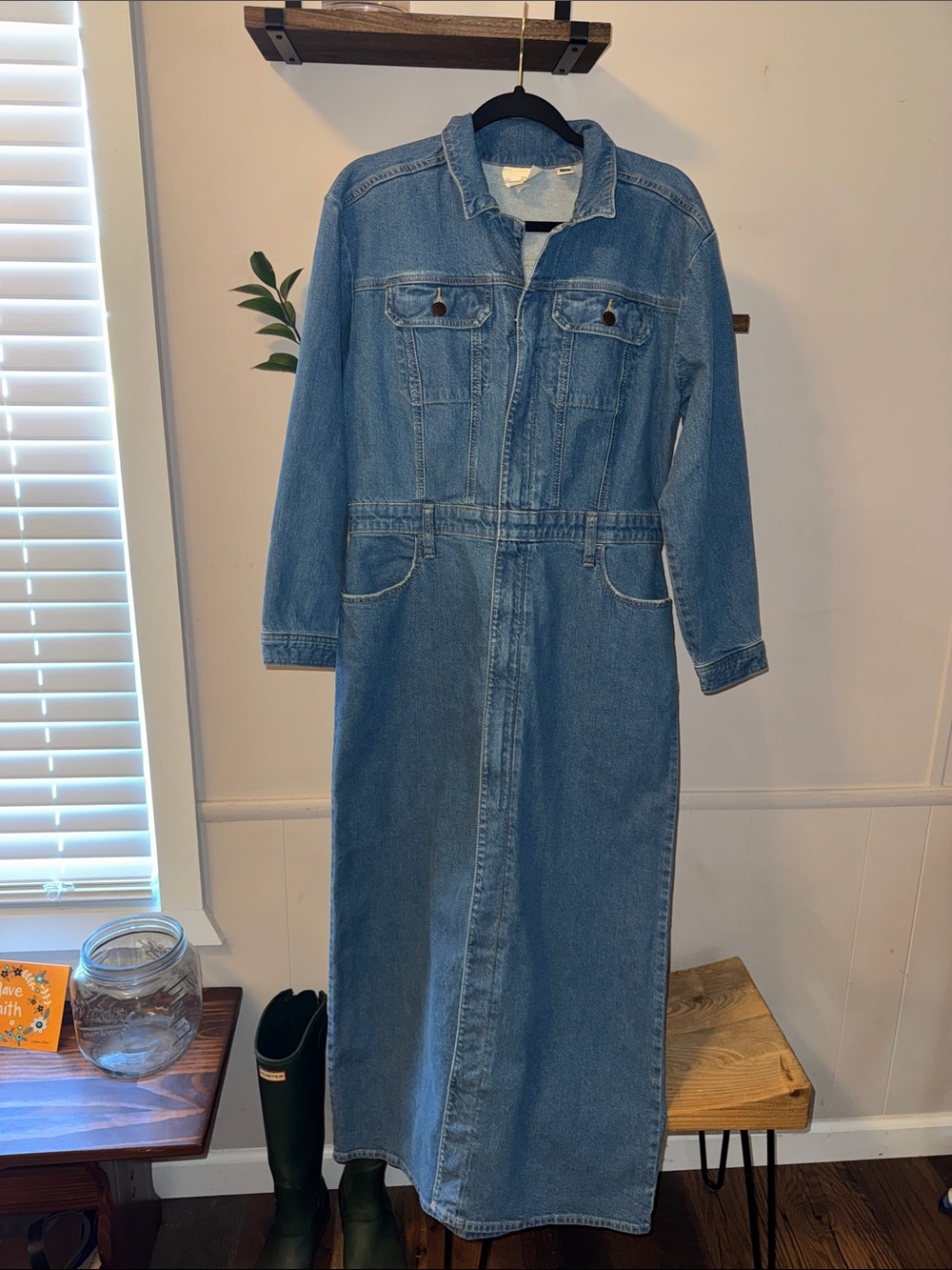 Universal Thread Light Wash Denim Maxi Dress